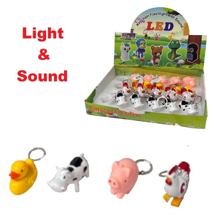 ''2'''' Light Up Key Chain with Sound Effects [Farm Animals]''