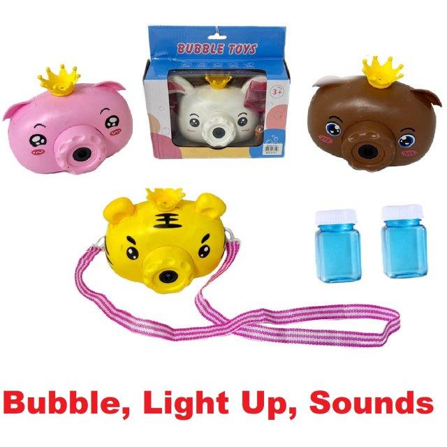 Bubble-Blowing Animal Camera with Lights & Sounds