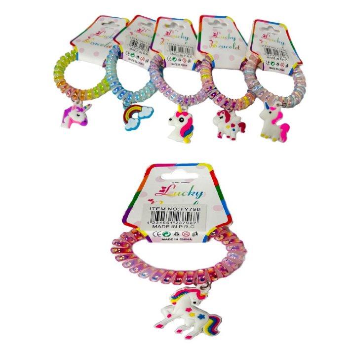 Silicone Coil BRACELET [Unicorn/Rainbow]