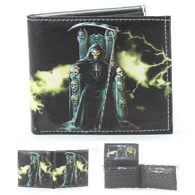 Vegan Leather WALLET [Bifold] Grim Reaper