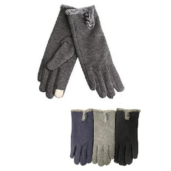 Ladies Fur Cuff Touch Screen GLOVES