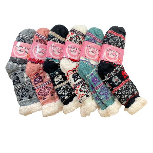 Plush-lined Non Slip Sherpa SOCKS [Owl]