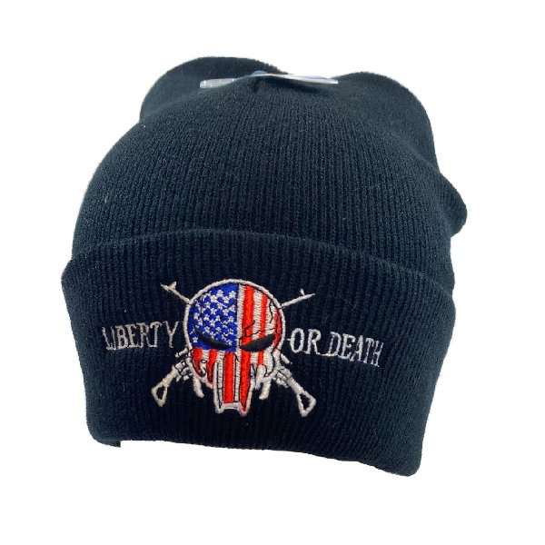 Embroidered Knitted Cuff HAT [Mberty or Death]*TYPO*