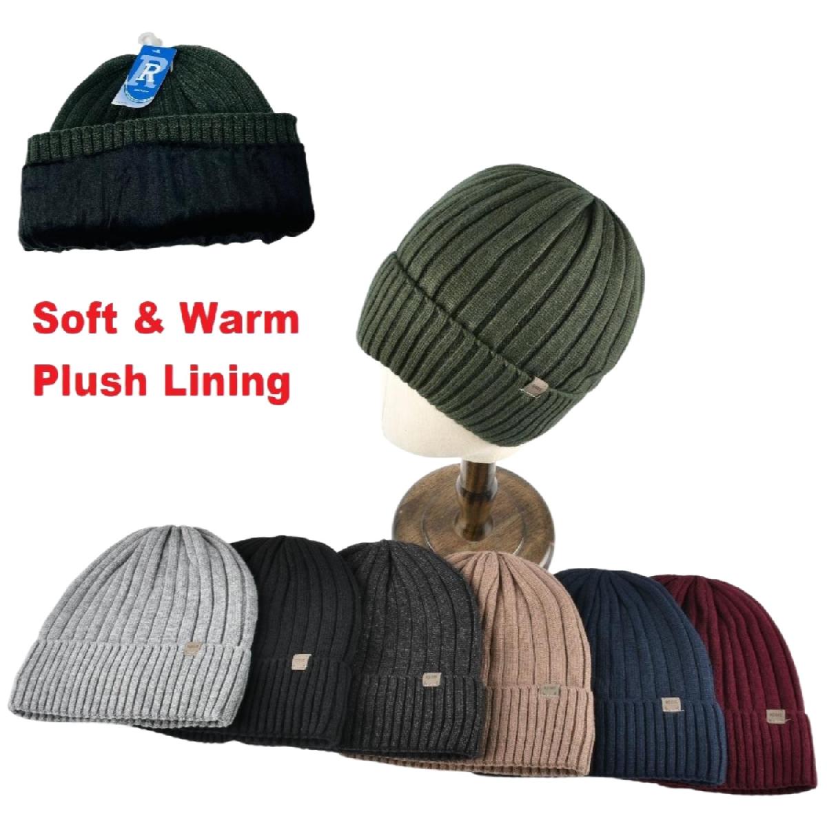 Knitted Super Soft Plush-Lined Cuffed HAT [Wide Rib]