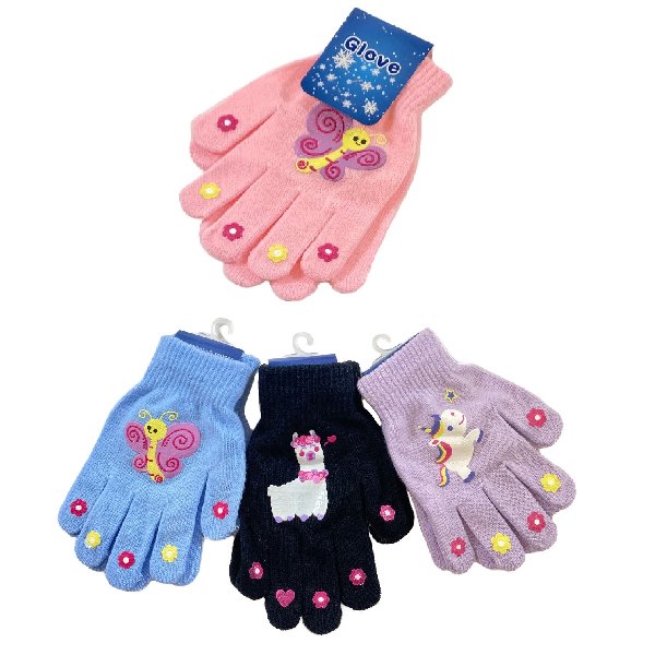 Girl's Knitted GLOVES [Assorted Prints] *Child's Size