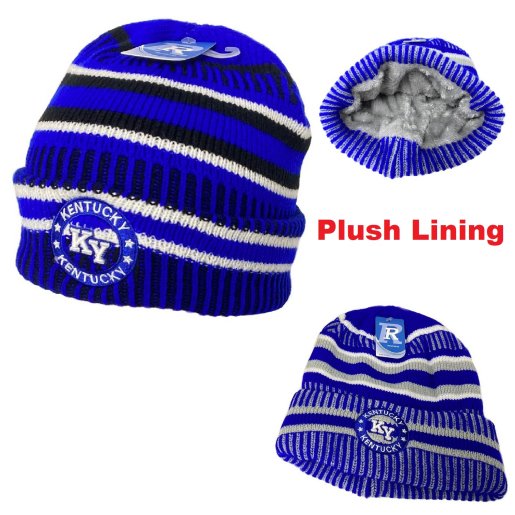 Knitted Plush-Lined Varsity Cuffed HAT [Seal] KENTUCKY