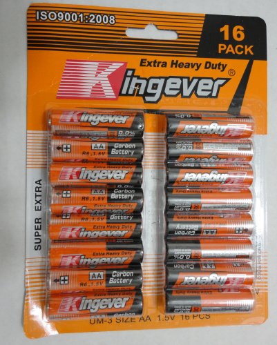 16pk AA Batteries [Kingever] 