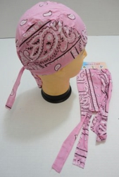 Skull Cap-Light Pink Paisley