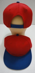 Snap-Back Flat Bill Cap [Red/Royal Blue]