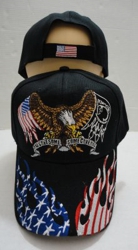 Eagle Hat [Flag/POW Wings] Flag Flame on Bill