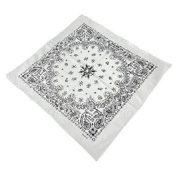 Bandana-White Paisley Print