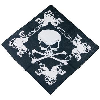 Bandana-Skulls & Barbed Wire [Large Skull in Center]