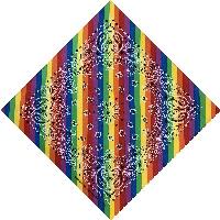 Bandana-Rainbow Stripes with Paisley