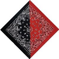 Bandana-Red/Black Diagonal Split