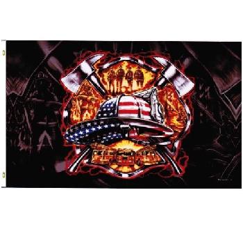 3'x5' American Patriotic Firefighter Flag