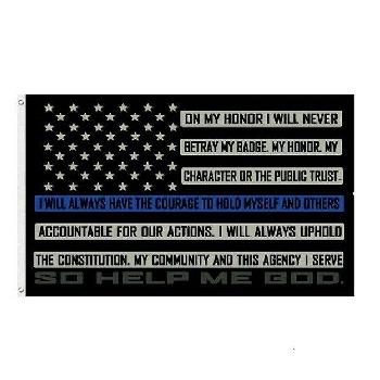 3'x5' Blue Line Oath of Honor Flag