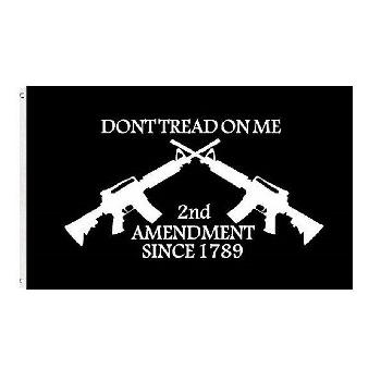 3'x5' DON'T TREAD ON ME Flag *Black* Guns/2nd Amendment
