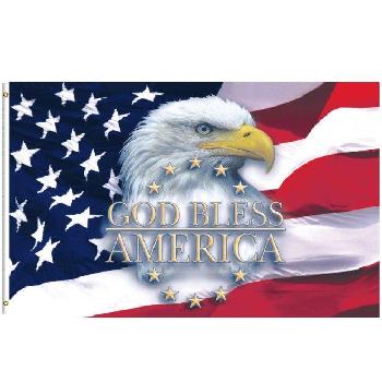 3'x5' God Bless America Flag [Eagle Head/Wave Flag]