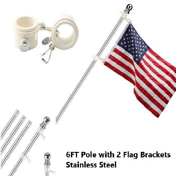 6FT Flag Pole Kit [Silver]
