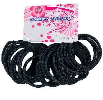 24pc Black Elastic Bands