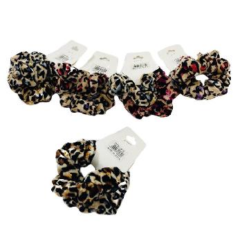 2pc Velvet Animal-Print Scrunchies