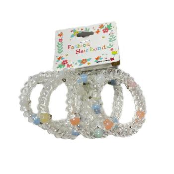 4pc Coil Hair Ties [Clear]