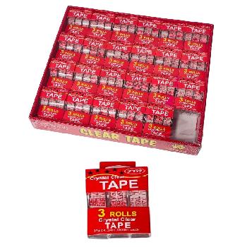 3pk Super Clear Tape 3/4"x300"