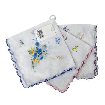 3pk Handkerchief [Floral] 11"x11"