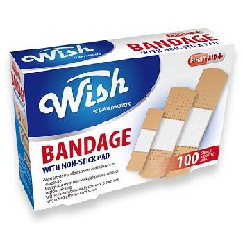 100pk Bandage with Non-Stick Pad