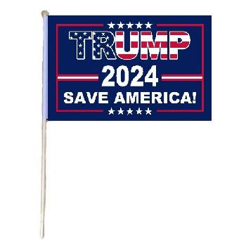 12"X18" Stick Flag TRUMP 2024 Save America!