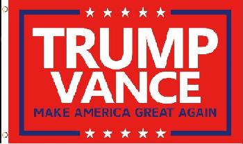 3'X5' Flag TRUMP/VANCE [MAGA] Red