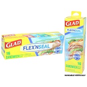 Glad Flex'N Seal Zipper Bag [16ct Sandwich]