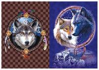 3D Picture 9701--Wolves with Dream Catchers