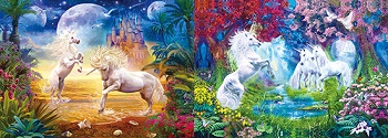 3D Picture 9748--Unicorn w Castle/Unicorn w Stream