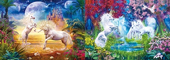 3D Picture 9748--Unicorn w Castle/Unicorn w Stream