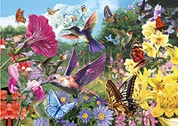 3D Picture 9757--Hummingbirds & Butterflies