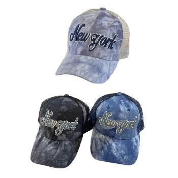 Summer Mesh Ball Cap/Tie-Dye Script New York