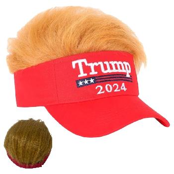 Trump 2024 Visor with Fake Hair