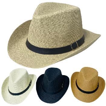 Woven Panama Hat [Black Hat Band with Buckle]