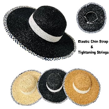 Ladies Sun Hat [Bold Strips & Edge Design]