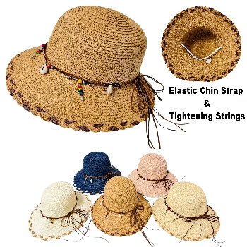 Ladies Cloche Hat [Scalloped Crochet Edge/Beaded Band] 