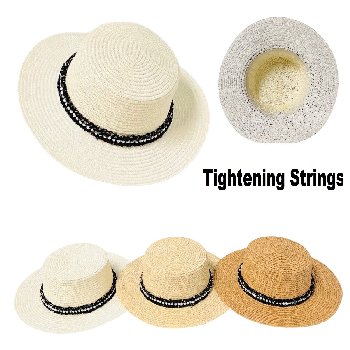 Ladies Fashion Summer Hat [Pearl Fringe Hat Band] 