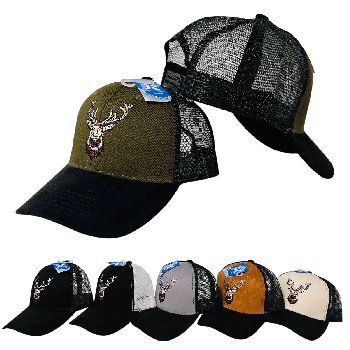 Summer Mesh Ball Cap with Suede-Like Bill [Deer]
