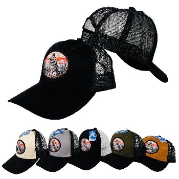 Summer Mesh Ball Cap with Suede-Like Bill [German Shepherd]