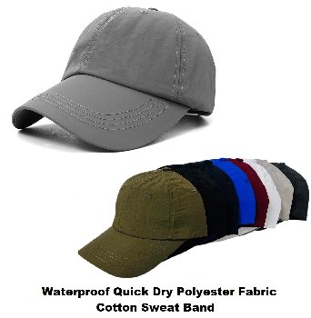 Quick Dry Baseball Cap with Cotton Sweat Band [Assorted Colors]