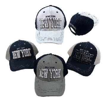 Air Mesh Back/Solid Front Ball Cap [NEW YORK]