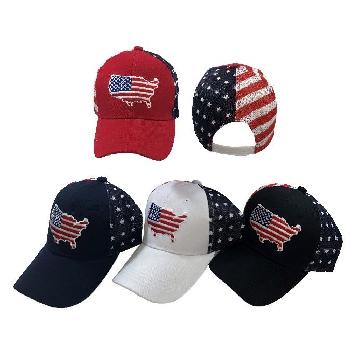 United States Flag Map Ball Cap [Flag Mesh Back]