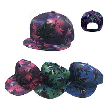 Snap Back Flat Bill -Large Marijuana [Sublimation Leaves]