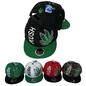 Snap Back Flat Bill Hat [KUSH/Leaf with Shadow]