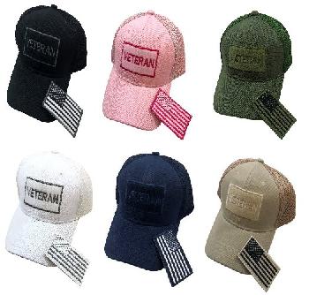 Detachable Patch Hat/Flag Solid Color [VETERAN] Soft Mesh Back